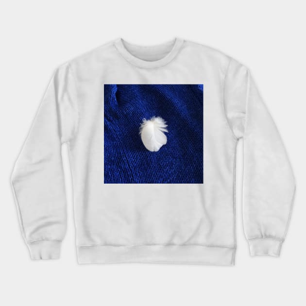 Fluff on Blue Crewneck Sweatshirt by Julie Vaux